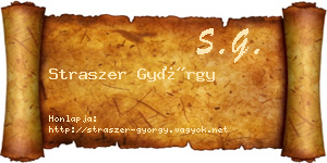 Straszer György névjegykártya